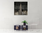 Vintage New York in Black II Wall Art Print on the wall