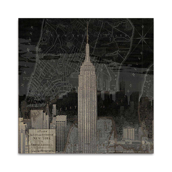 Vintage New York in Black I Wall Art Print