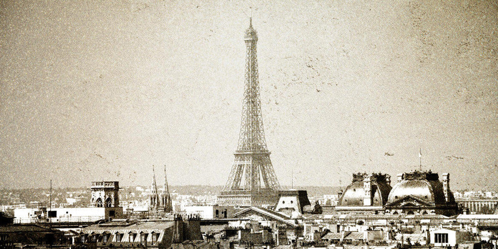 Vintage Paris Skyline Wall Art Print