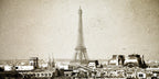 Vintage Paris Skyline Wall Art Print