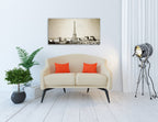 Vintage Paris Skyline Wall Art Print on the wall