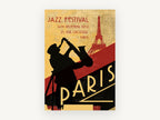 Paris Jazz Night, vintage canvas wall art print, front view