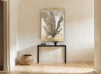 Gilded Sea Fan coastal canvas print on the wall of a hallway