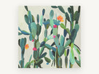 Flowering Cactus Garden, floral canvas wall art print, front view