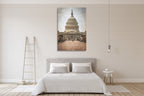 Washington DC Vintage Capitol Wall Art Print on the wall