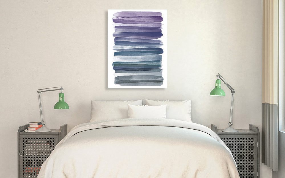 Watercolor Stripes B Wall Art Print on the wall