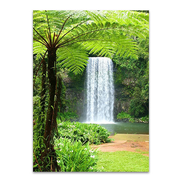 Waterfall Over Cliff Wall Art Print