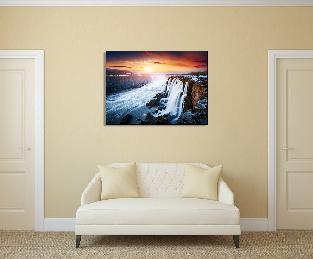 Waterfall Vatnajokull National Park Wall Print on the wall