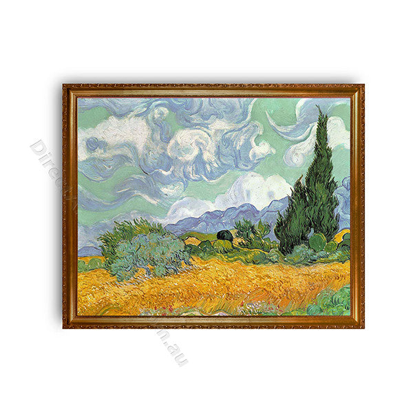 Wheatfield with Cypresses Gold A1 Frame