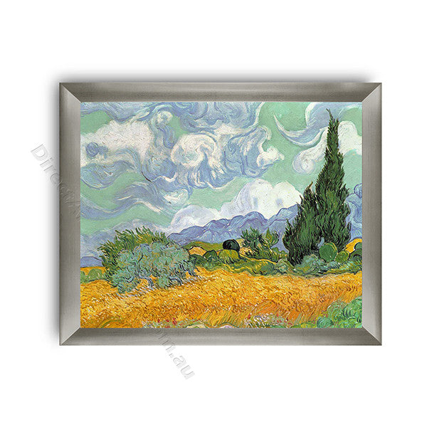 Wheatfield with Cypresses Modern Flat Silver