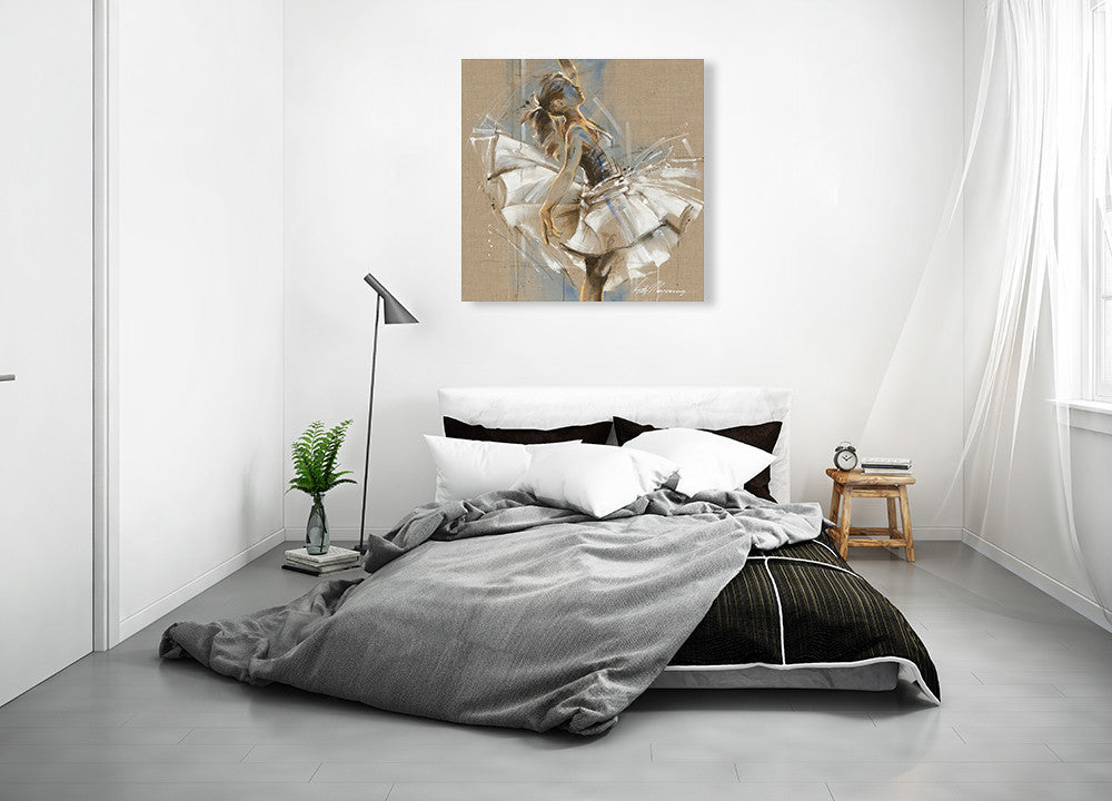 White Dress III Wall Art Print on the wall