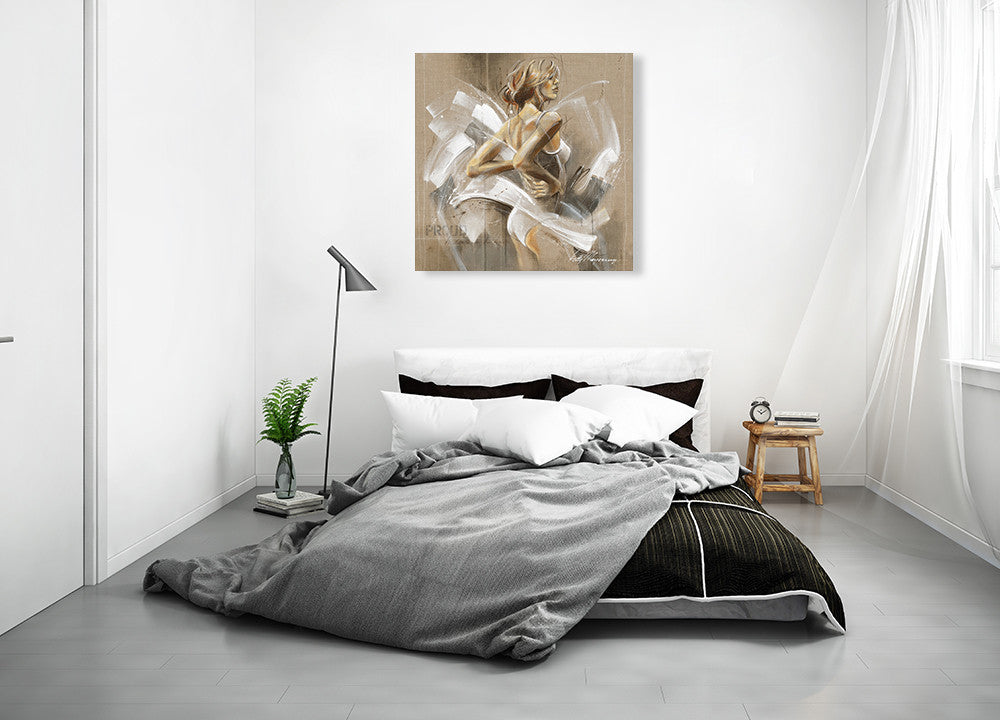 White Dress I Wall Art Print on the wall