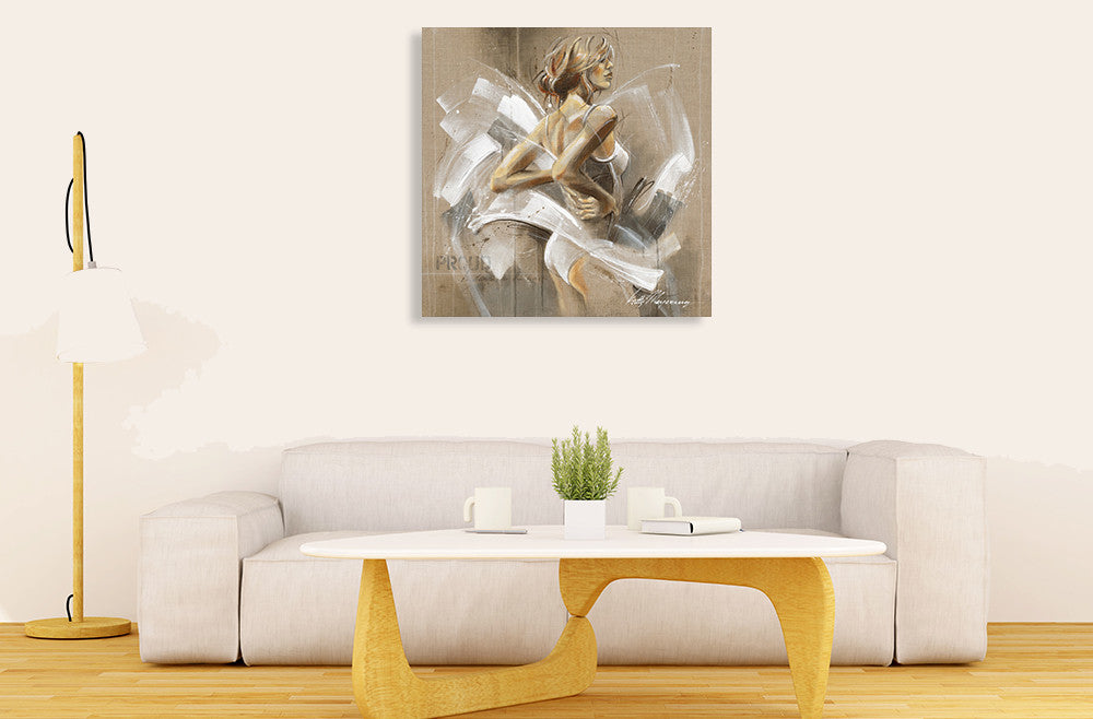 White Dress I Wall Art Print on the wall