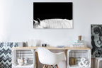 White Horse on Black II Wall Art Print on the wall