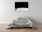 White Horse on Black II Wall Art Print on the wall