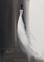 White Long Dress II Wall Art Print