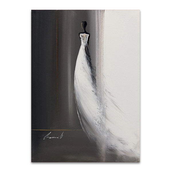 White Long Dress II Wall Art Print