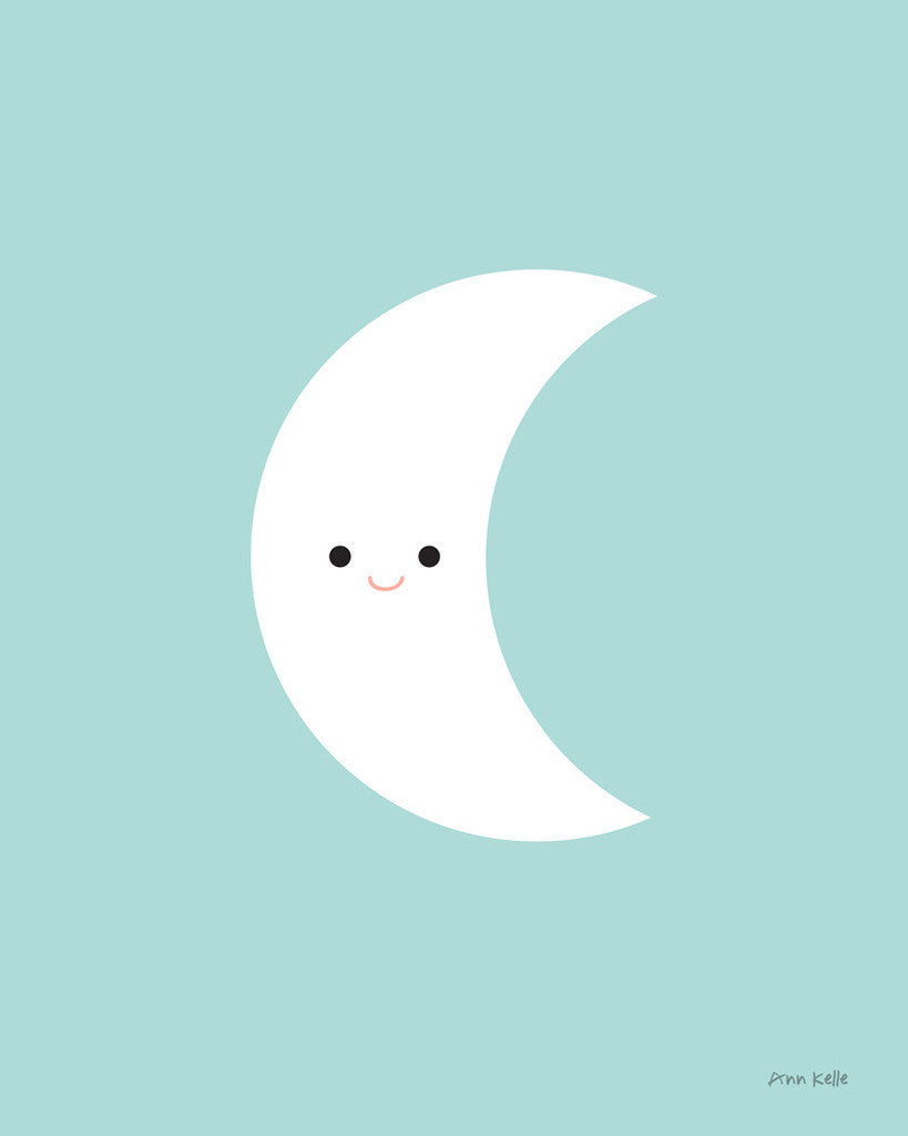 White Moon Wall Art Print