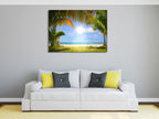 White Sandy Beach Wall Art Print on the wall