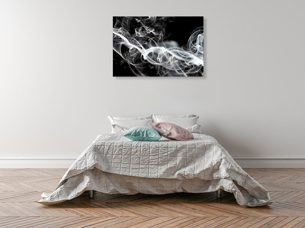 White Smoke Wall Art Print on the wall