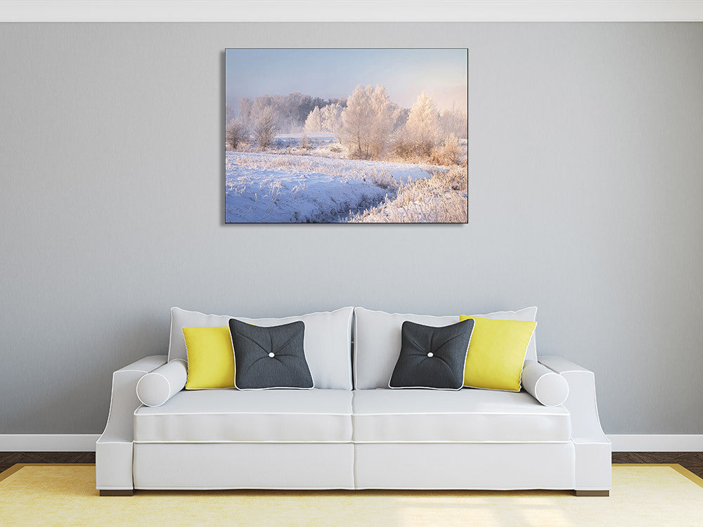 White Winter Forest Wall Print on the wall