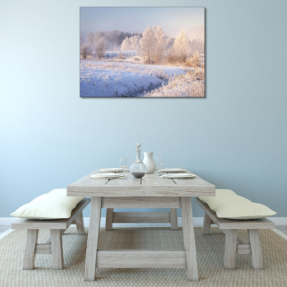 White Winter Forest Wall Print on the wall