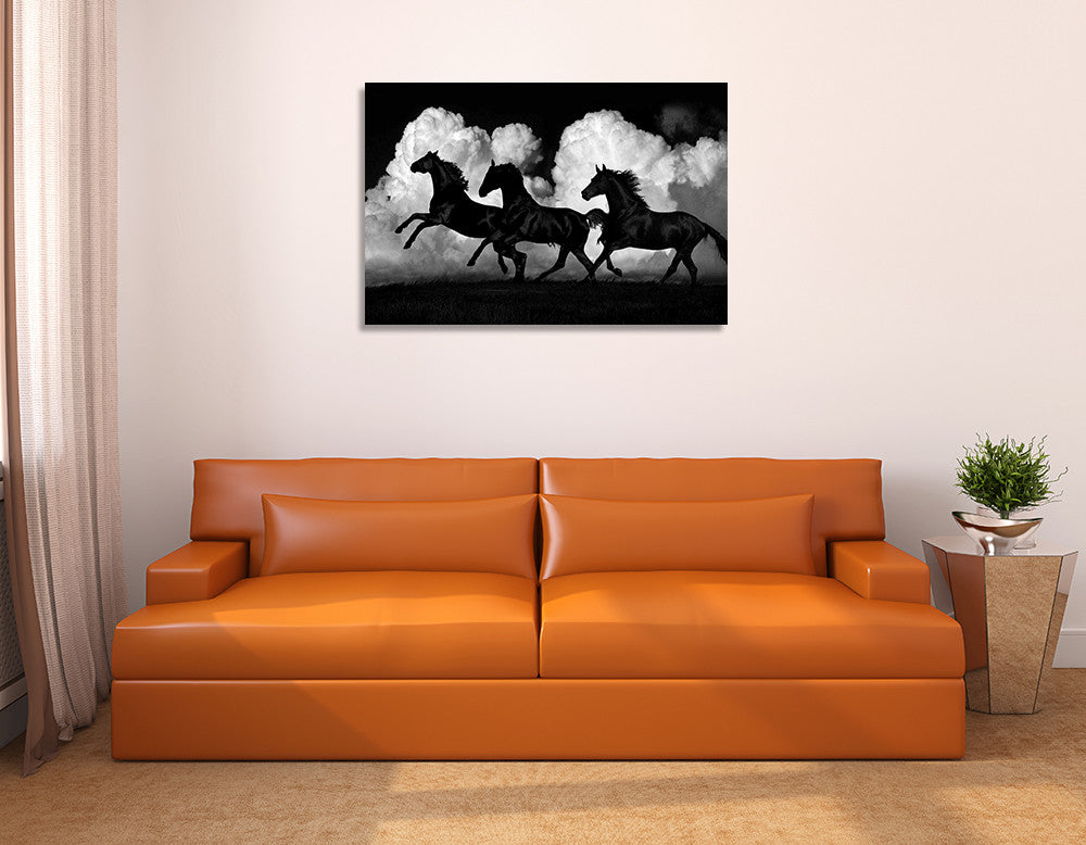 Wild Horses Wall Art Print on the wall