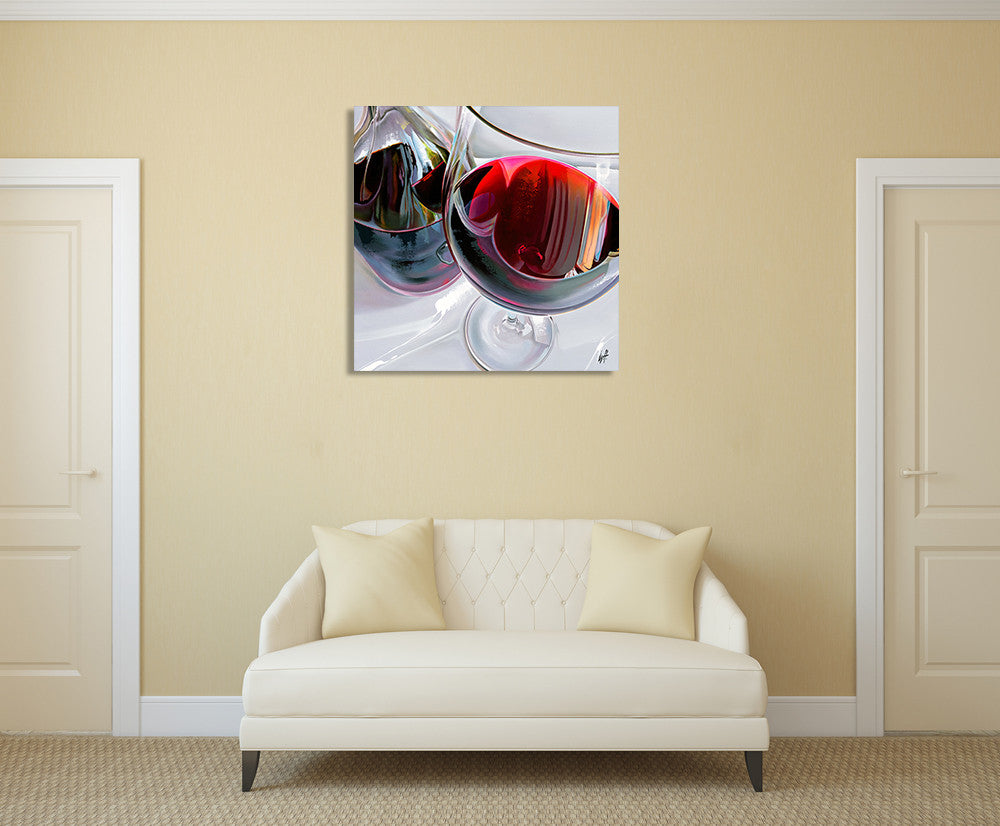 Wine on Glass Wall Art Print on the wall