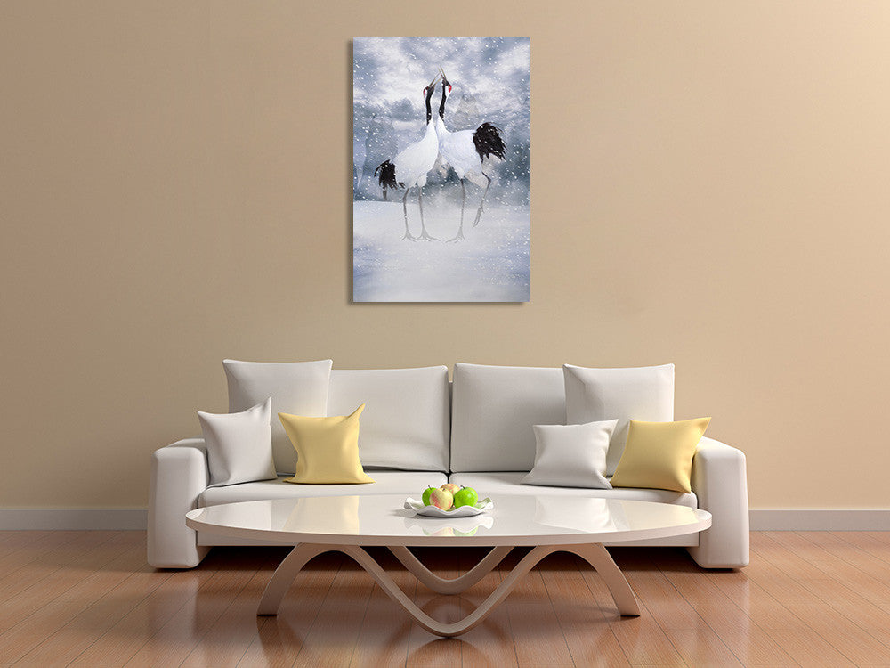 Winter Couple Wall Art Print on the wall