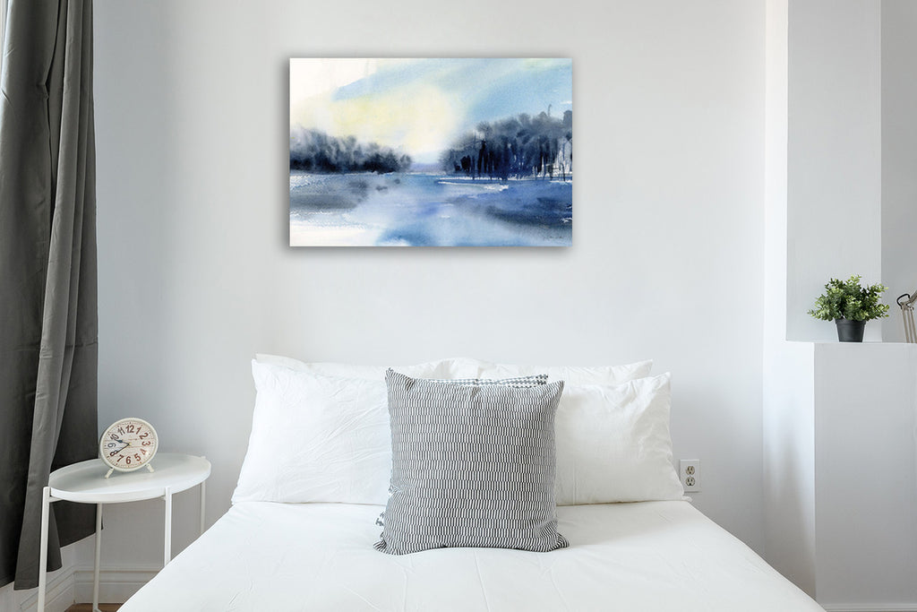 Winter River Wall Art Print on the wall
