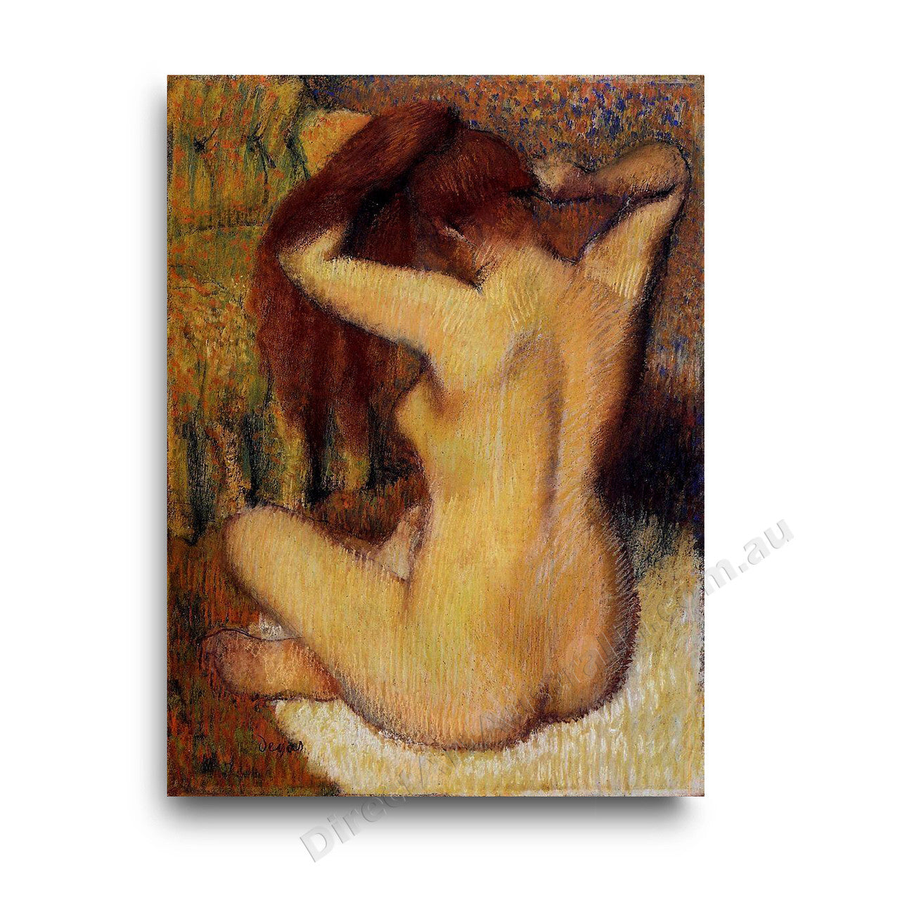 Woman Combing Her Hair