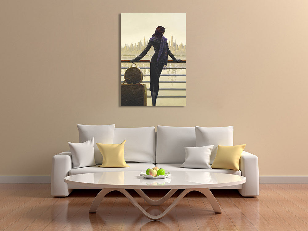 Woman Looking Out Wall Art Print on the wall