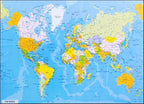 World Global Map Wall Art Print