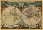 World Vintage Map Wall Art Print