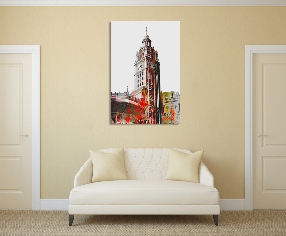 Wrigley Building Chicago Wall Art Print on the wall