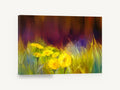 Dandelions at Dusk, yellow dandelions meadow painting, floral canvas wall art print ready to hang