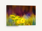 Dandelions at Dusk, yellow dandelions meadow painting, floral canvas wall art print ready to hang
