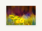 Dandelions at Dusk, floral canvas wall art print, front view