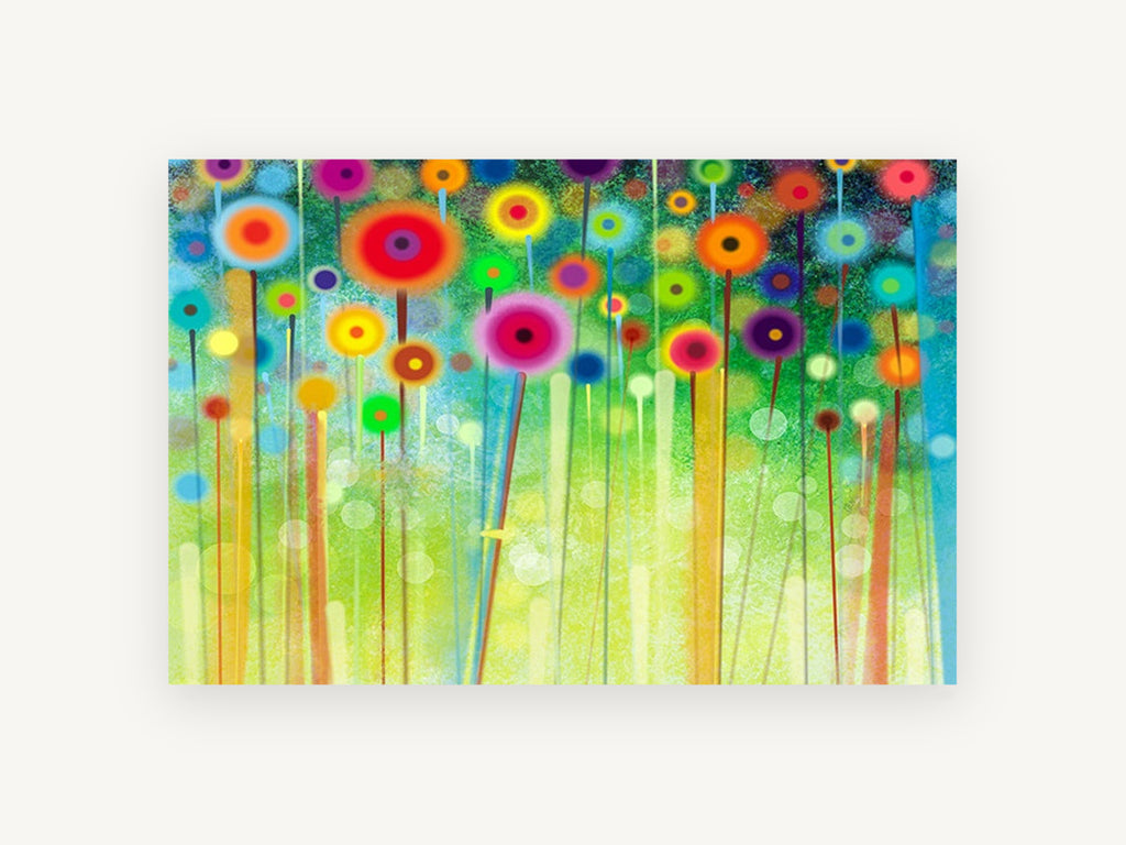 Meadow Pom Poms, floral canvas wall art print, front view