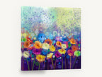 Daisy Field Bokeh, colourful daisy field digital floral art, floral canvas wall art print ready to hang