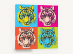 Four Tiger Pop Grid, pop art tiger face illustration, animal canvas wall art print ready to hang