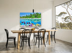 Thoddoo Reef Shoreline coastal canvas print on the wall of a dining room