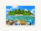 Thoddoo Reef Island, coastal canvas wall art print, front view