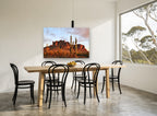 Saguaro Ridge Glow landscape canvas print on the wall of a dining room