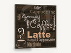 Café Word Collage, coffee typography word collage kitchen, kitchen canvas wall art print ready to hang
