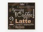 Café Word Collage, kitchen canvas wall art print, front view