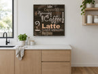 Café Word Collage kitchen canvas print on the wall of a kitchen