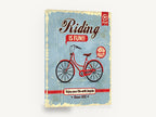 Riding Is Fun, retro red bicycle advertising poster, stretched canvas wall art print ready to hang