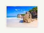 Sandstone Beach Sentinel, coastal canvas wall art print, front view