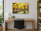 Golden Creek Grove landscape canvas print on the wall of a study